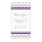 Gray Plum Chevron Wedding Labels (Voorkant)