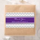 Gray Plum Chevron Wedding Labels (Insitu)
