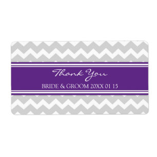 Gray Plum Chevron Wedding Labels