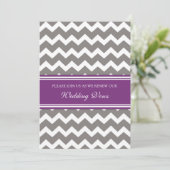 Gray Plum Chevron Wedding Vow Renewal Uitnodiginge Kaart (Staand voorkant)