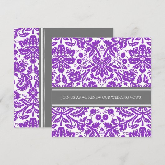 Gray Plum Wedding Vow Renewal Uitnodiging (Voorkant / Achterkant)