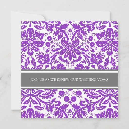 Gray Plum Wedding Vow Renewal Uitnodiging (Voorkant)