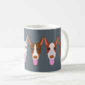 Gray Podenco Dog Cartoon facetten Koffiemok (Voorkant rechts)