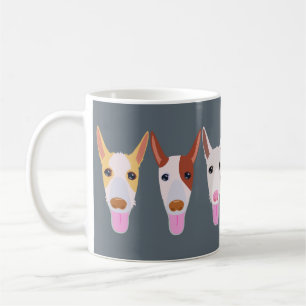 Gray Podenco Dog Cartoon facetten Koffiemok