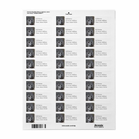 Gray Podle Mailing Labels (Full Sheet)