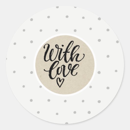 Gray Polka doet witte rotskraft met liefdesavor Ronde Sticker (Voorkant)
