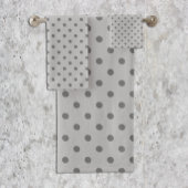 Gray Polka Dot Bad Handdoek