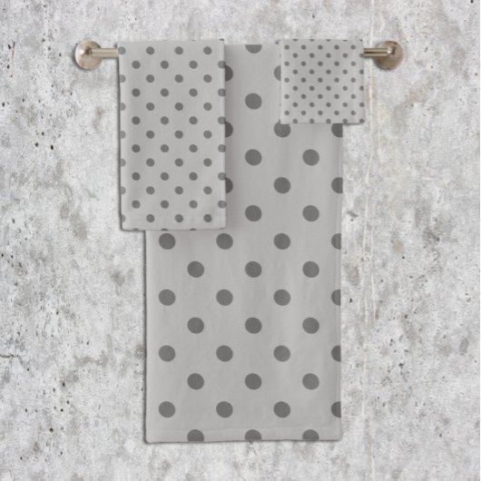 Gray Polka Dot Bad Handdoek