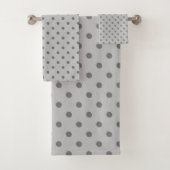 Gray Polka Dot Bad Handdoek (Insitu)