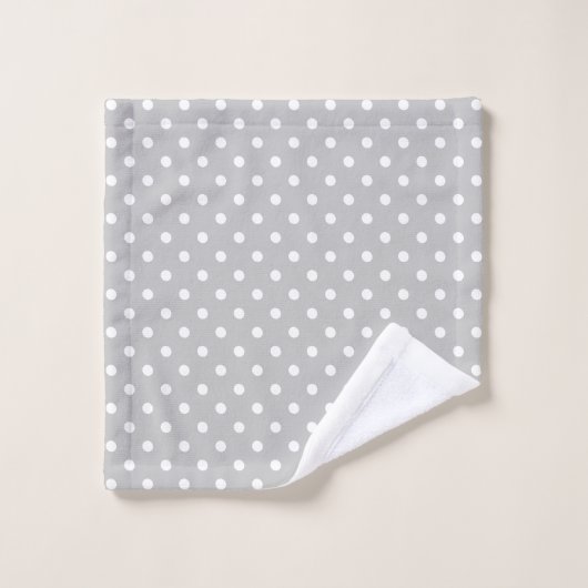 Gray Polka Dot Bad Handdoek (Wasdoekje)