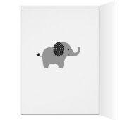 Gray Polka Dot Elephant Baby Congrats Kaart (Binnen (Links))