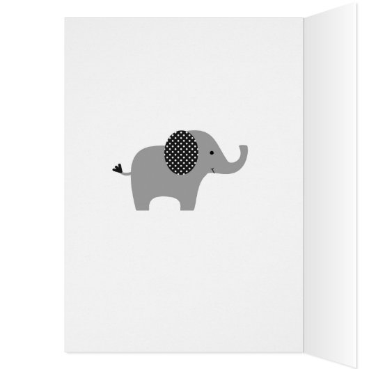 Gray Polka Dot Elephant Baby Congrats Kaart (Binnen (Links))