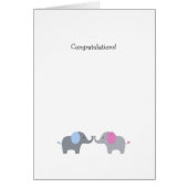 Gray Polka Dot Elephant Baby Congrats Kaart (Voorkant)
