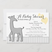 Gray Polka-dot Giraffe Baby shower Kaart (Voorkant)