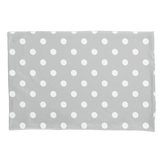 Gray Polka Dot Kussensloop (Voorkant-Links)
