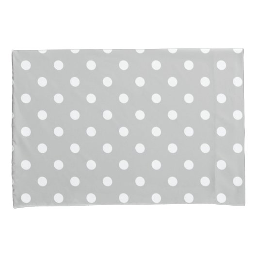 Gray Polka Dot Kussensloop (Voorkant-Rechts)