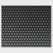 Gray Polka Dot Modern Black Cadeaupapier (Vlak)