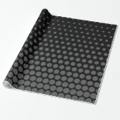 Gray Polka Dot Modern Black Cadeaupapier (Uitgerold)