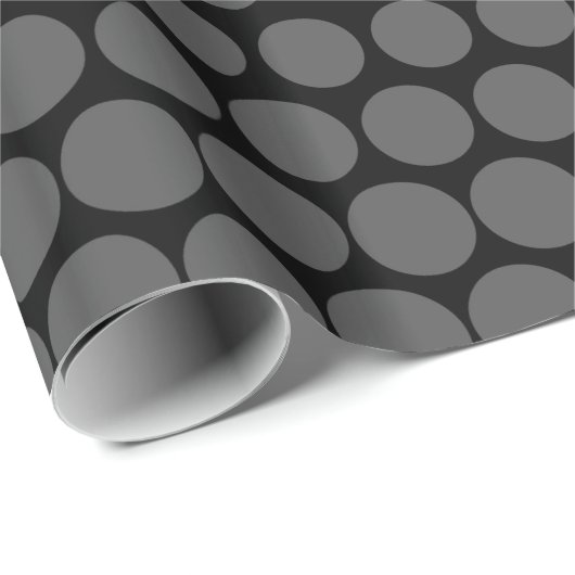 Gray Polka Dot Modern Black Cadeaupapier (Rol Hoek)