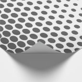 Gray Polka Dot Modern White Cadeaupapier (Hoek)