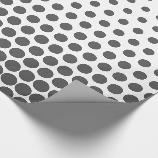 Gray Polka Dot Modern White Cadeaupapier (Hoek)