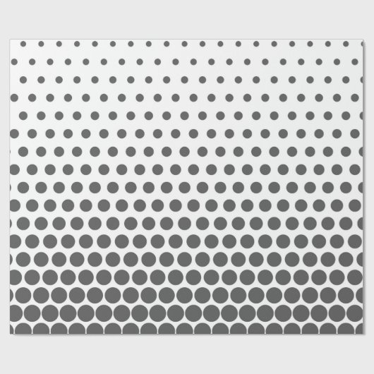 Gray Polka Dot Modern White Cadeaupapier (Vlak)