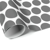 Gray Polka Dot Modern White Cadeaupapier (Rol Hoek)