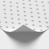 Gray Polka Dot on White Large Space Wrapping Paper Cadeaupapier (Hoek)