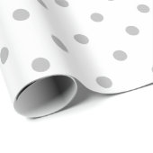 Gray Polka Dot on White Large Space Wrapping Paper Cadeaupapier (Rol Hoek)
