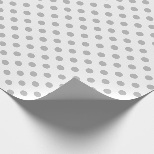 Gray Polka Dot on White Medium Space Cadeaupapier (Hoek)