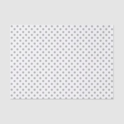 Gray Polka Dot on White Tissue Paper Tissuepapier (Voorkant)