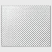 Gray Polka Dot on White Wrapping Paper Cadeaupapier (Vlak)