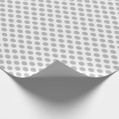 Gray Polka Dot on White Wrapping Paper Cadeaupapier (Hoek)