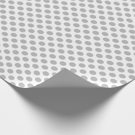 Gray Polka Dot on White Wrapping Paper Cadeaupapier (Hoek)