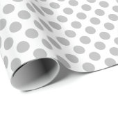 Gray Polka Dot on White Wrapping Paper Cadeaupapier (Rol Hoek)