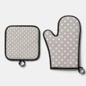 Gray Polka Dot Ovenwant & Pannenlap Set (Voorkant)