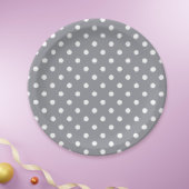 Gray Polka Dot Papieren Bordje