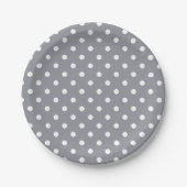 Gray Polka Dot Papieren Bordje (Voorkant)