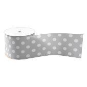 Gray Polka Dot Pattern Grosgrain Lint (Spoel)