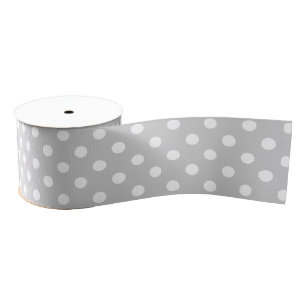 Gray Polka Dot Pattern Grosgrain Lint