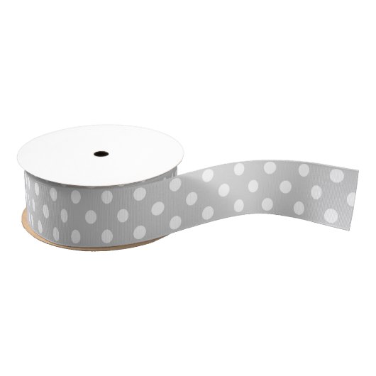 Gray Polka Dot Pattern Grosgrain Lint (Spoel)