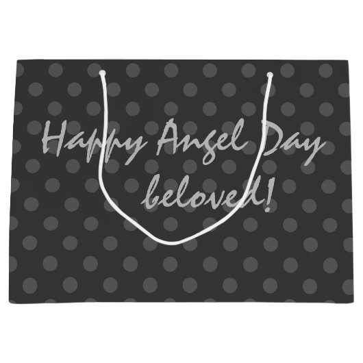 Gray Polka dot, Polka dot, zwart-wit Groot Cadeauzakje (Voorkant)