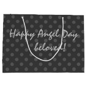 Gray Polka dot, Polka dot, zwart-wit Groot Cadeauzakje (Achterkant)