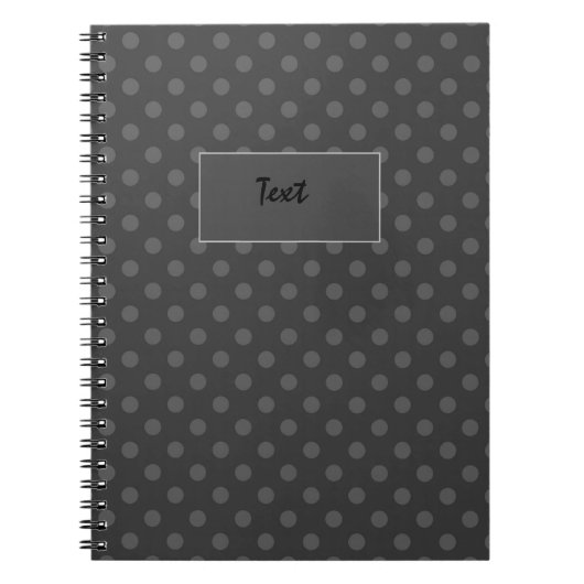 Gray Polka dot, Polka dot, zwart-wit Notitieboek (Voorkant)