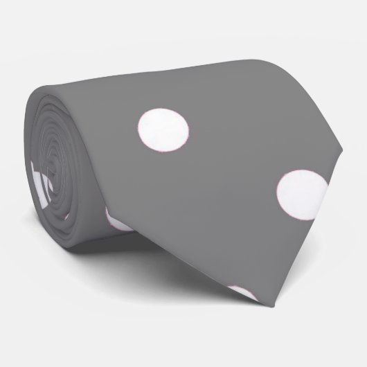 Gray Polka Dot Stropdas (Opgerold)