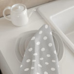 Gray Polka Dot Theedoek<br><div class="desc">Grijze polka dot keukenhanddoek</div>