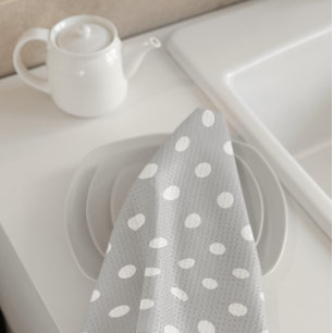 Gray Polka Dot Theedoek