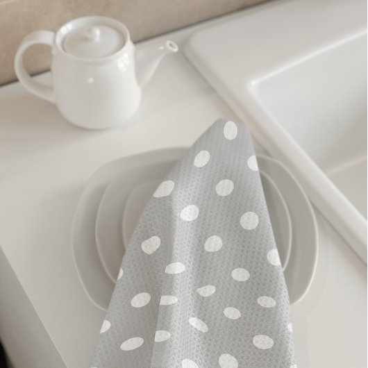 Gray Polka Dot Theedoek