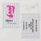Gray Polka Dots Background Monogram Visitekaartjes (Voorkant / Achterkant)