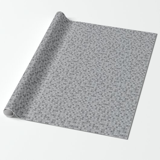 Gray Polka Dots Cadeaupapier (Uitgerold)
